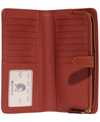 COACH Signature Monogram Coated Canvas Skinny Wallet