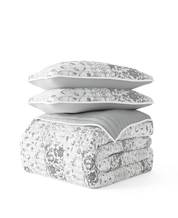 ienjoy Home All Season 2 Piece Scrolled Patchwork Reversible Quilt Set