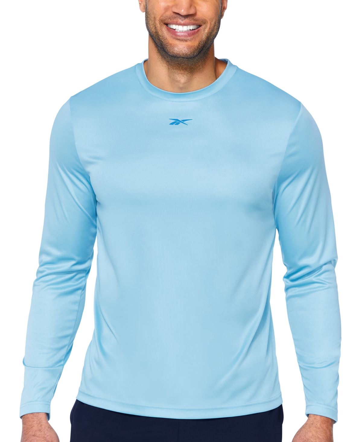 Reebok Men's Long-sleeve Swim Shirt In Light Blue