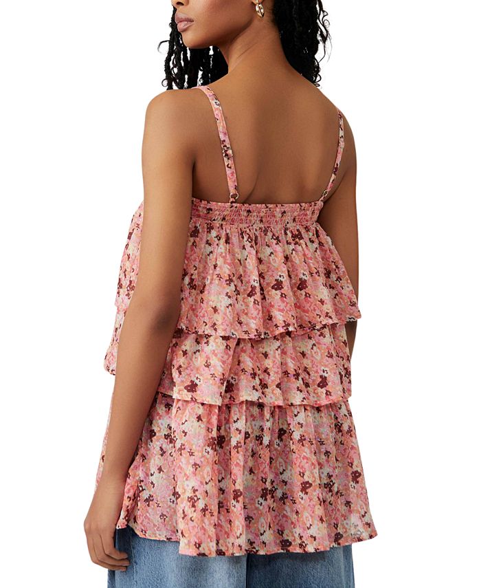 Free People Women's Talia Cotton Floral-Print Tiered Tunic - Macy's