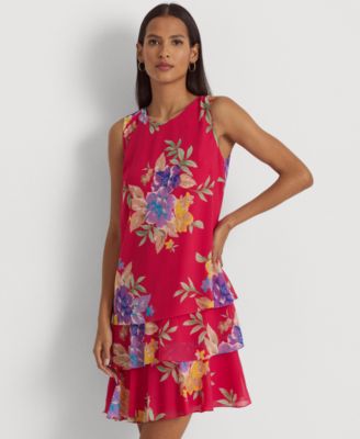 Lauren Ralph Lauren Women's Floral Georgette Shift Dress