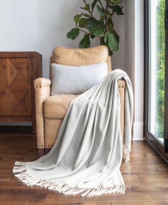 Herringbone Lightweight Fringed Throw, 60" x 50"