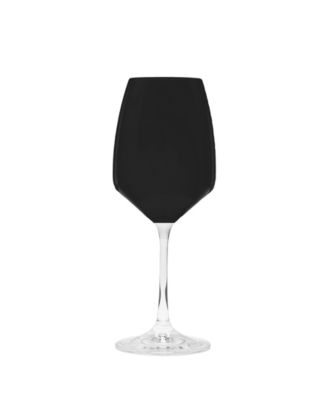Black Water Glasses with Stem, Set of 6