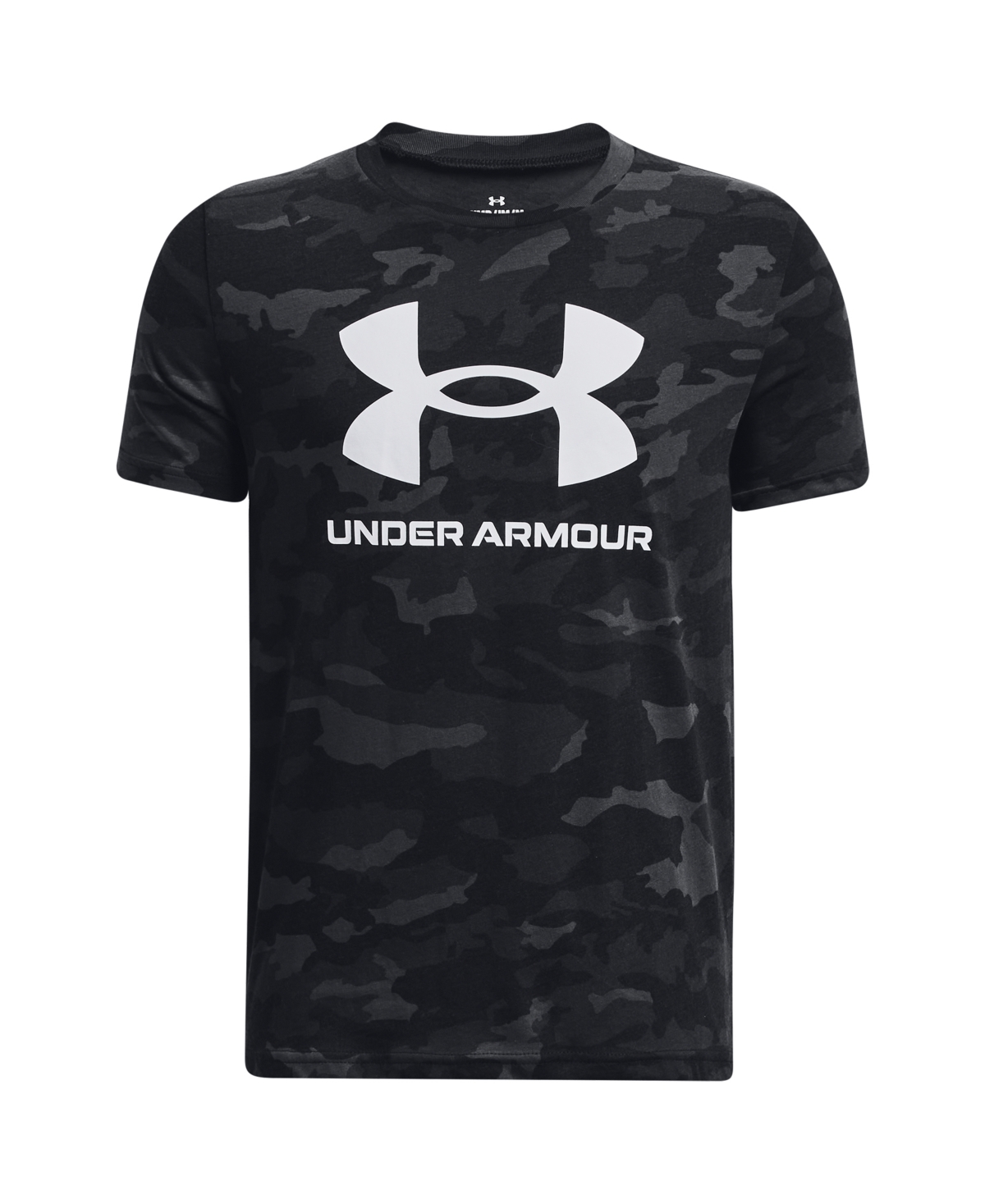 Under Armour Kids' Big Boys Sportstyle Logo All Over Print Short Sleeve T-shirt In Black