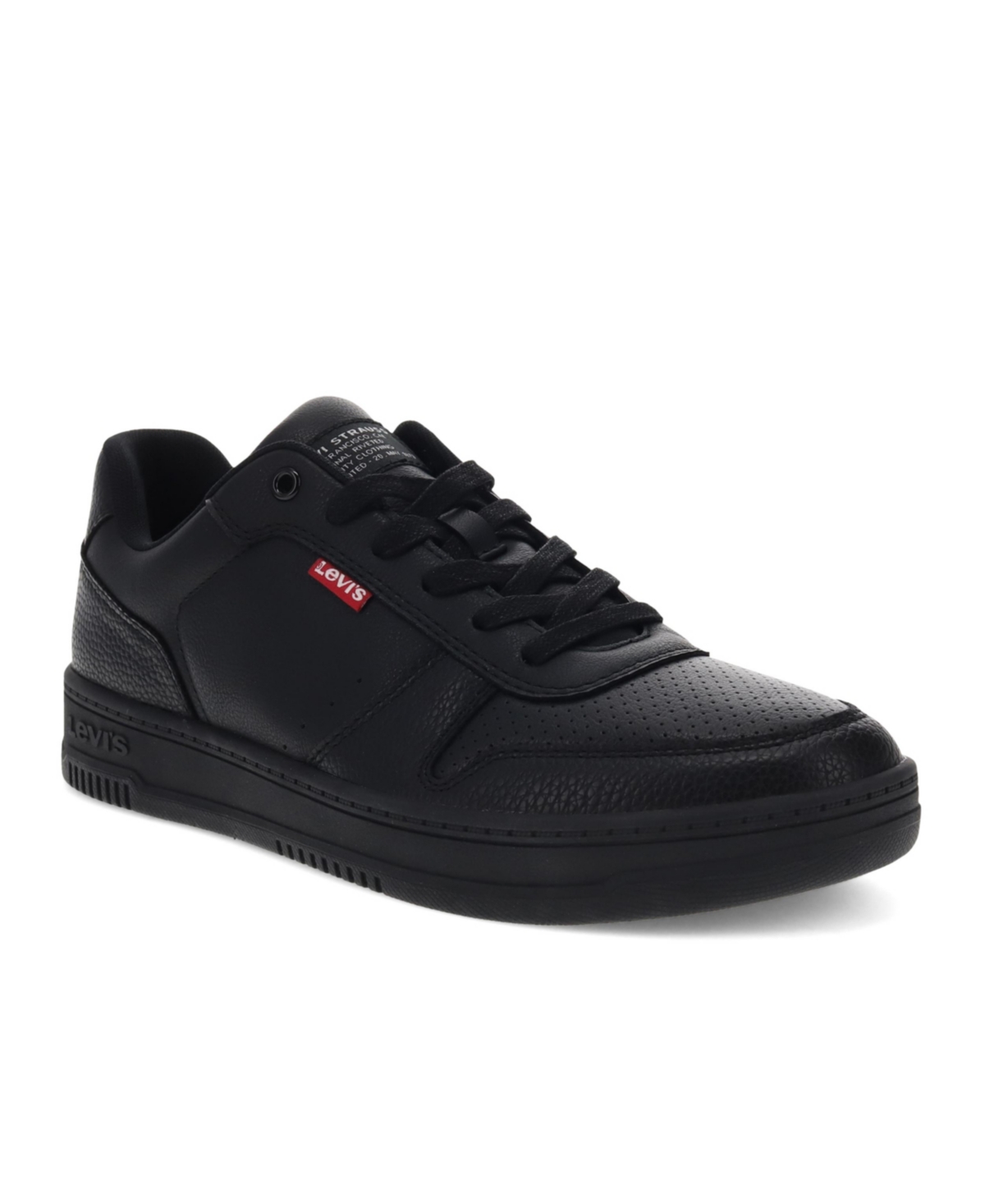 Shop Levi's Men's Drive Faux-leather Low Top Lace-up Sneakers In Black Mono