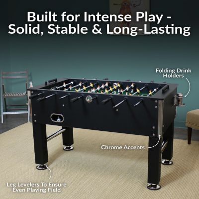 Indoor Modern Style Foosball Soccer Game Table with Drink Holders and Manual Scorers