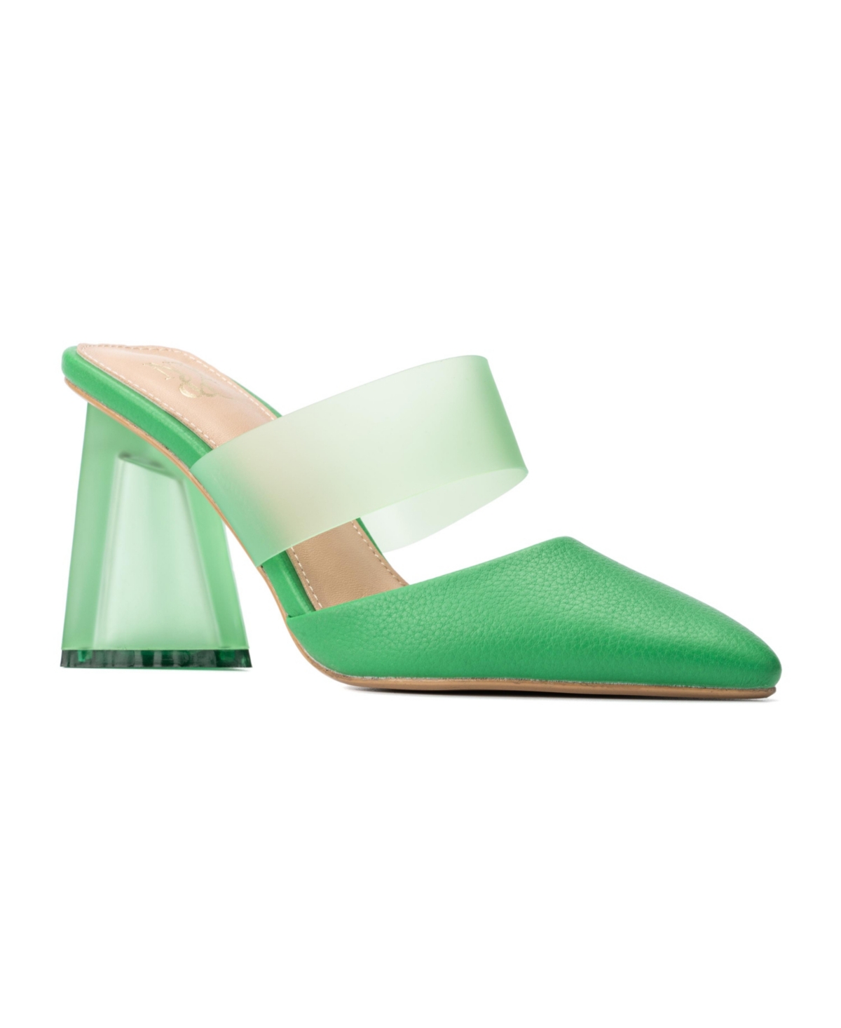 New York And Company Winifred Heeled Mule In Green