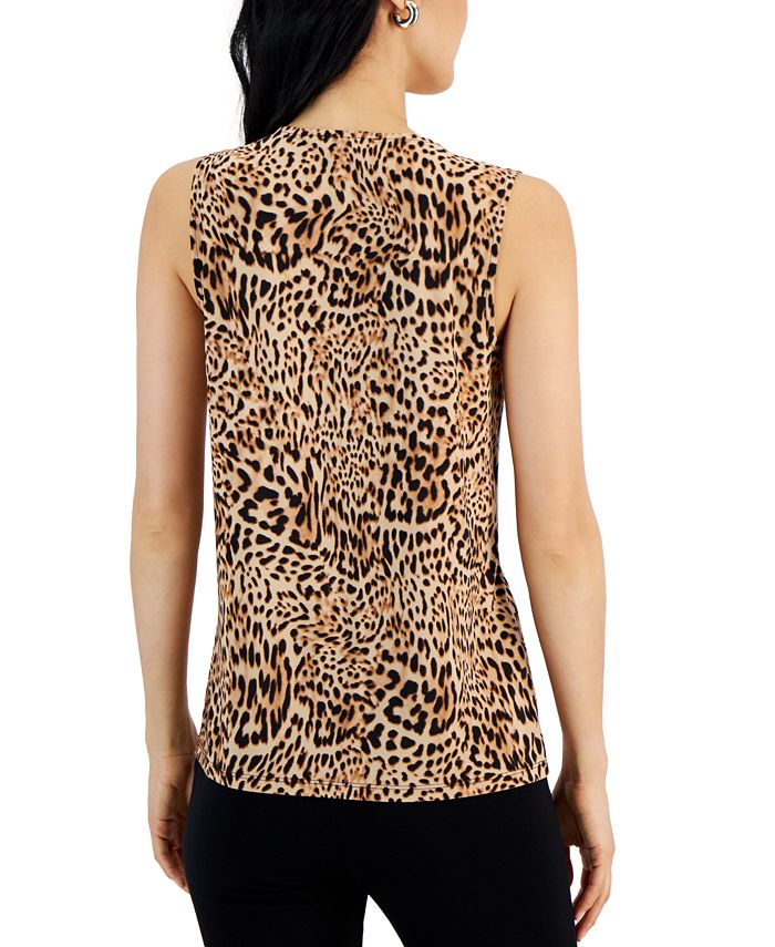 I.N.C. International Concepts Women's Printed ZipFront Tank Top