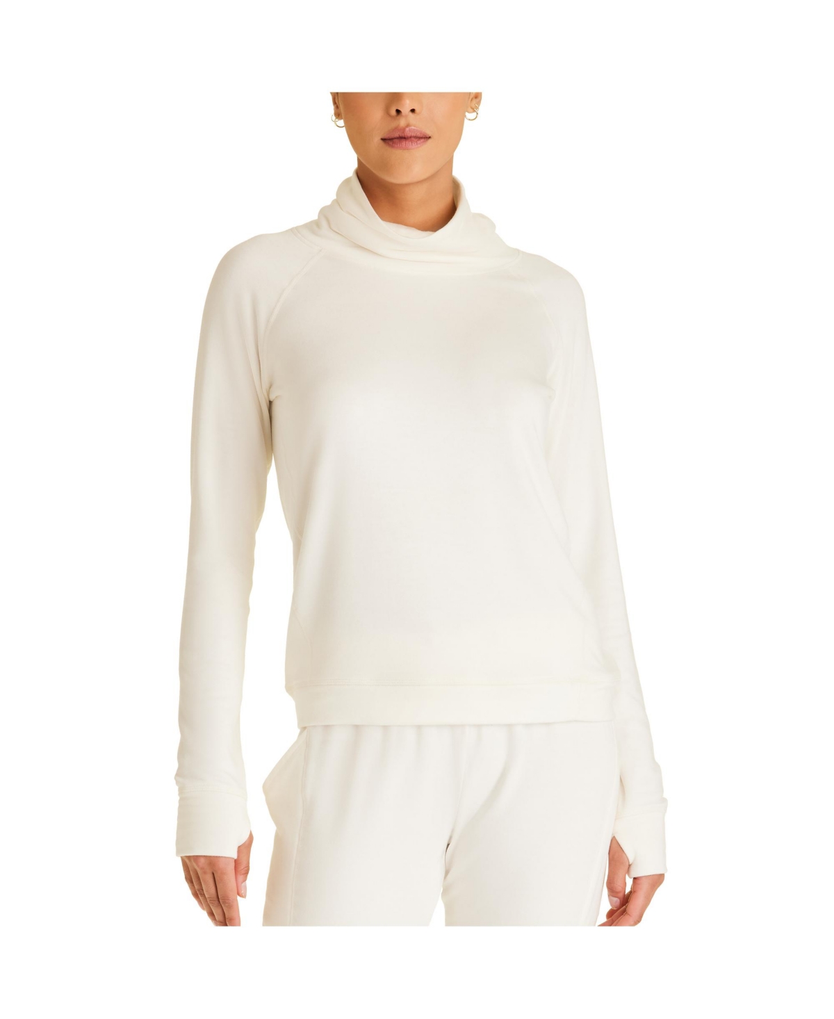 Adult Women Fleece Pullover Sweatshirt - Bone