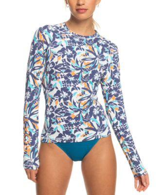 【ROXY】Juniors' Sea Skippin Printed Long-Sleeve Rash Guard Roxy Juniors' Sea Skippin Printed Long-Sleeve Rash Guard