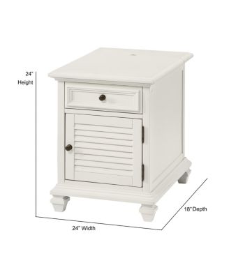 Steve Silver Charlestown 18" Wide Wooden Storage End Table with USB Port