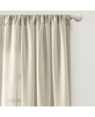 Lush Decor Tulle Skirt Solid Light Filtering Window Curtain Panels Pair 40"W x 84"L Light Gray - Cute Curtains for Bedroom - Nursery Decor