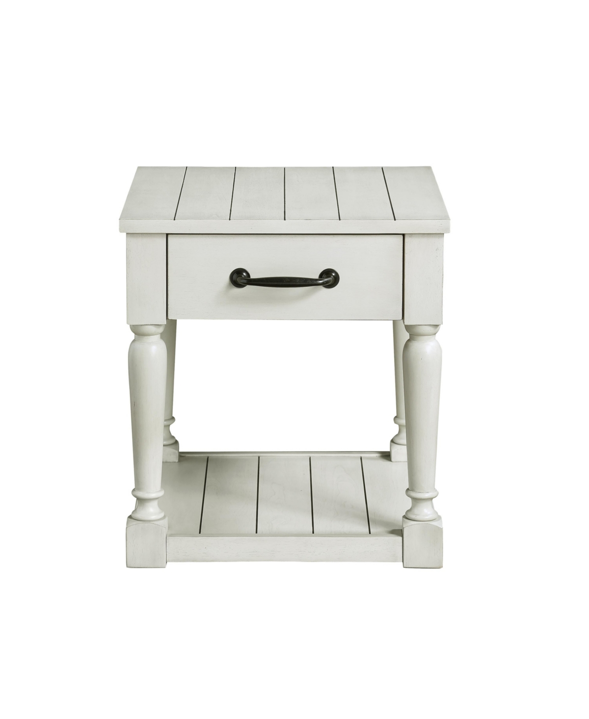 Steve Silver Hemingway 24" Wooden Farmhouse End Table In Alabaster Finish