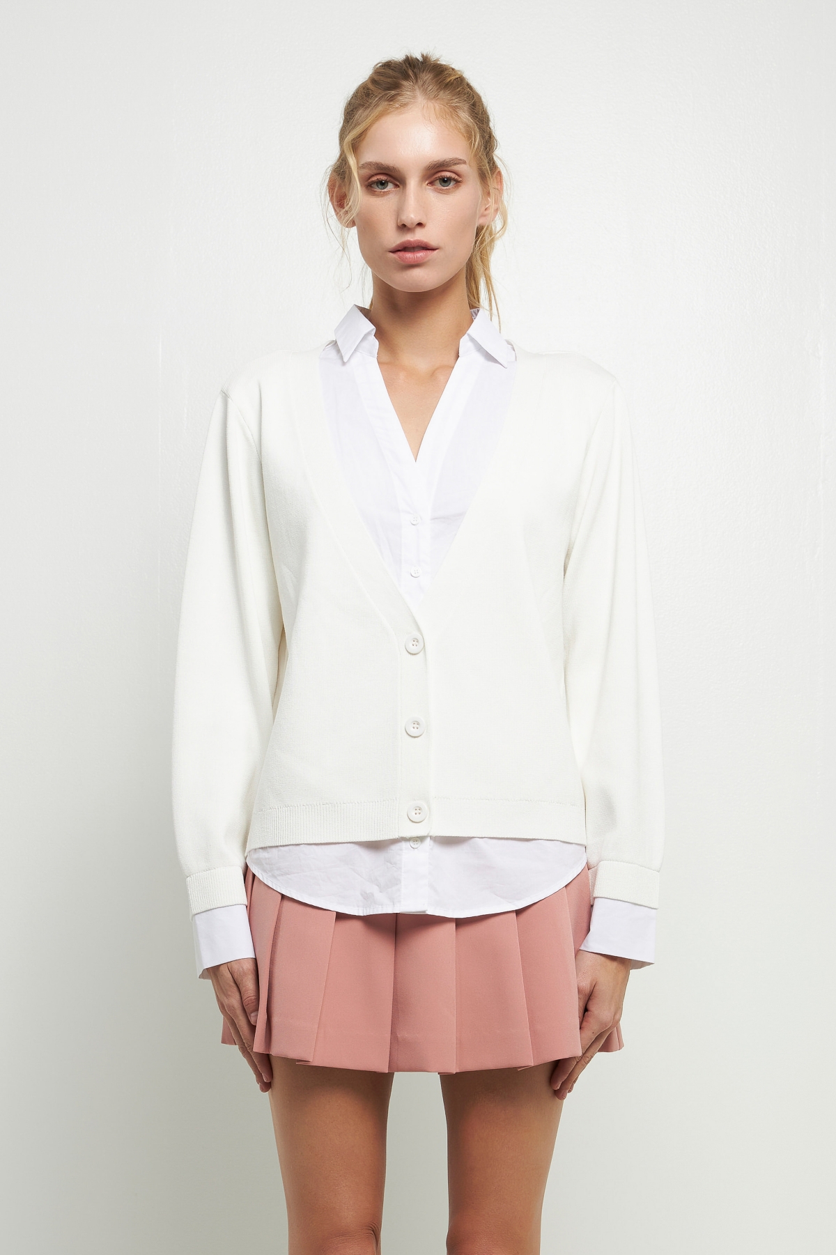 English Factory Women's Mixed Media Cardigan