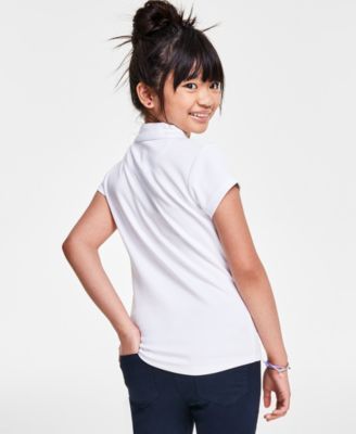 Big Girls Uniform Short Sleeve Performance Knit Polo Top