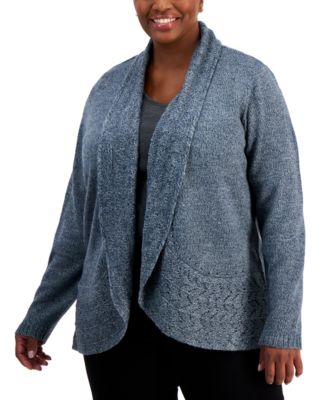 Karen Scott - Plus Size Turbo Shawl-Collar Cardigan