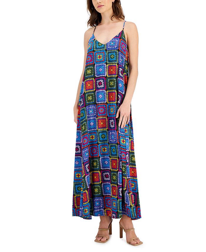 Tahari ASL Women's Crochet-Print Maxi Dress - Macy's