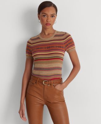 Lauren Ralph Lauren - Petite Crewneck Short Sleeve Sweater