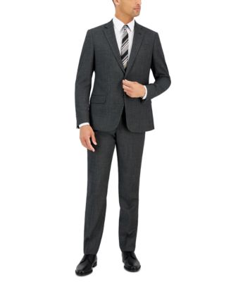 A|X Armani Exchange Armani Exchange Men's Slim-Fit Black Windowpane Wool Suit
