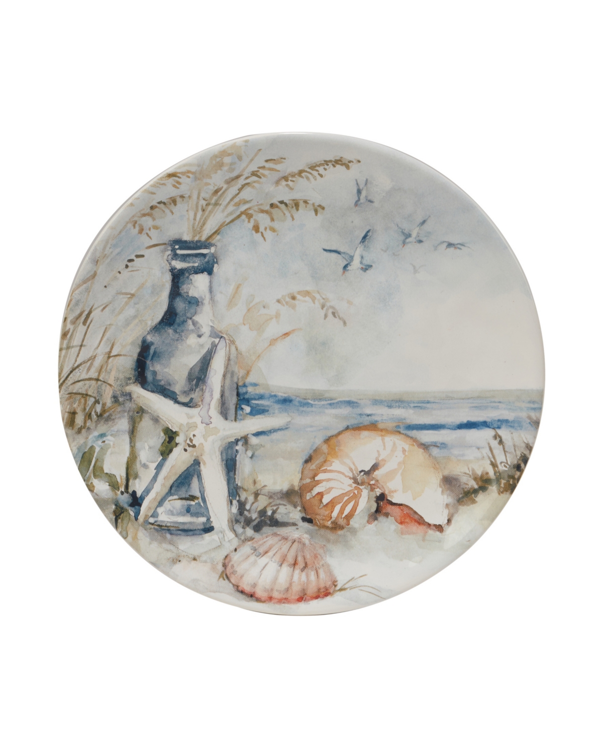 Certified International Coastal Landscape Set of 4 Salad Plate