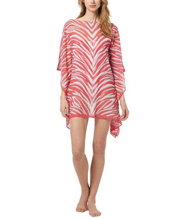 Women's White Fringe Hem Caftan - Loose Beach Cover Up For Pool & Summer Vibes