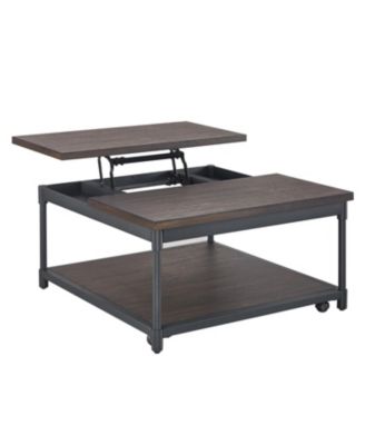 Steve Silver Prescott 36" Square Metal Lift-Top Coffee Table