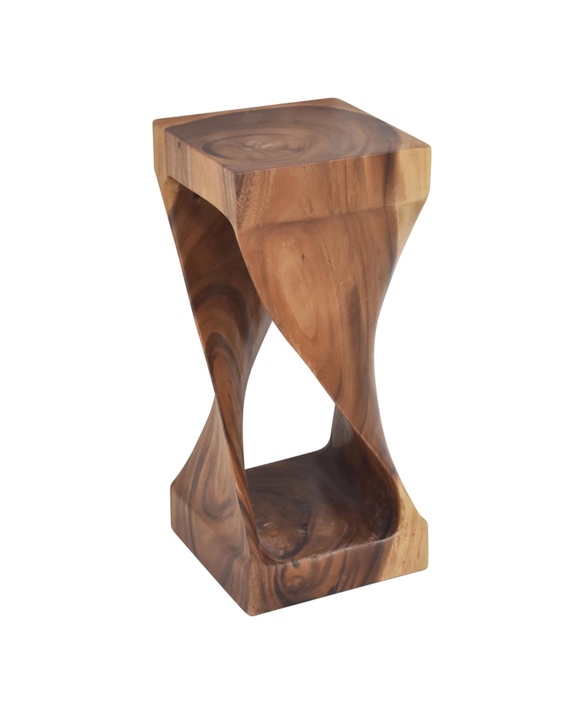 Steve Silver Solana 12" Square Solid Acacia Wood Accent Side Table In Natural Wood Glaze