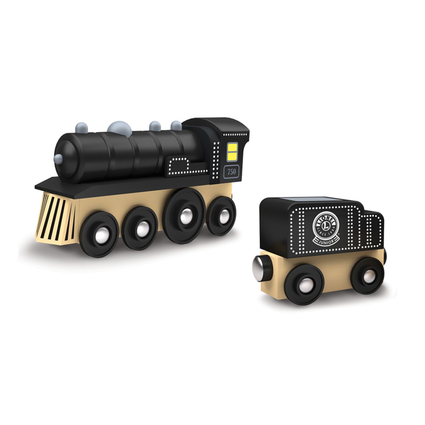 Детские игрушки Masterpieces Lionel Junior Original Magnetic Wooden Steam Engine and Tender, 2-Piece Set, цвет: Разноцветный — фото 2