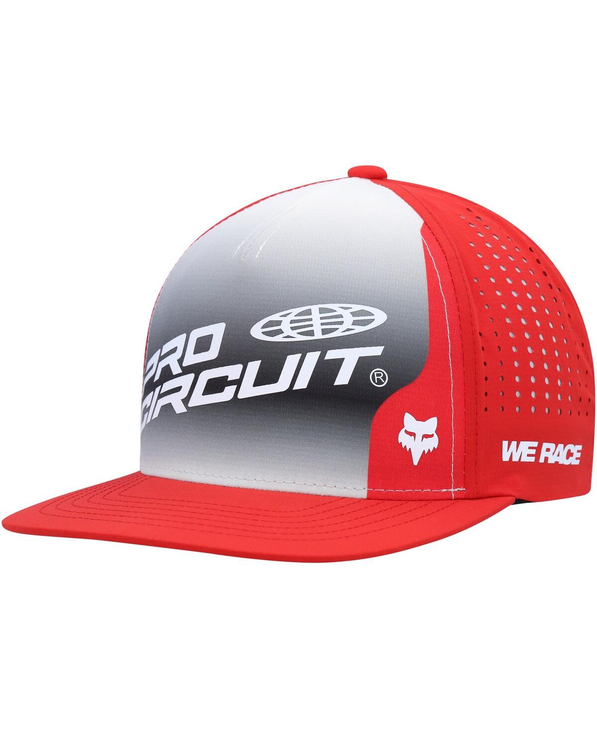 Men's Fox Gray, Red Foyl Pro Circuit Adjustable Snapback Hat - Gray, Red