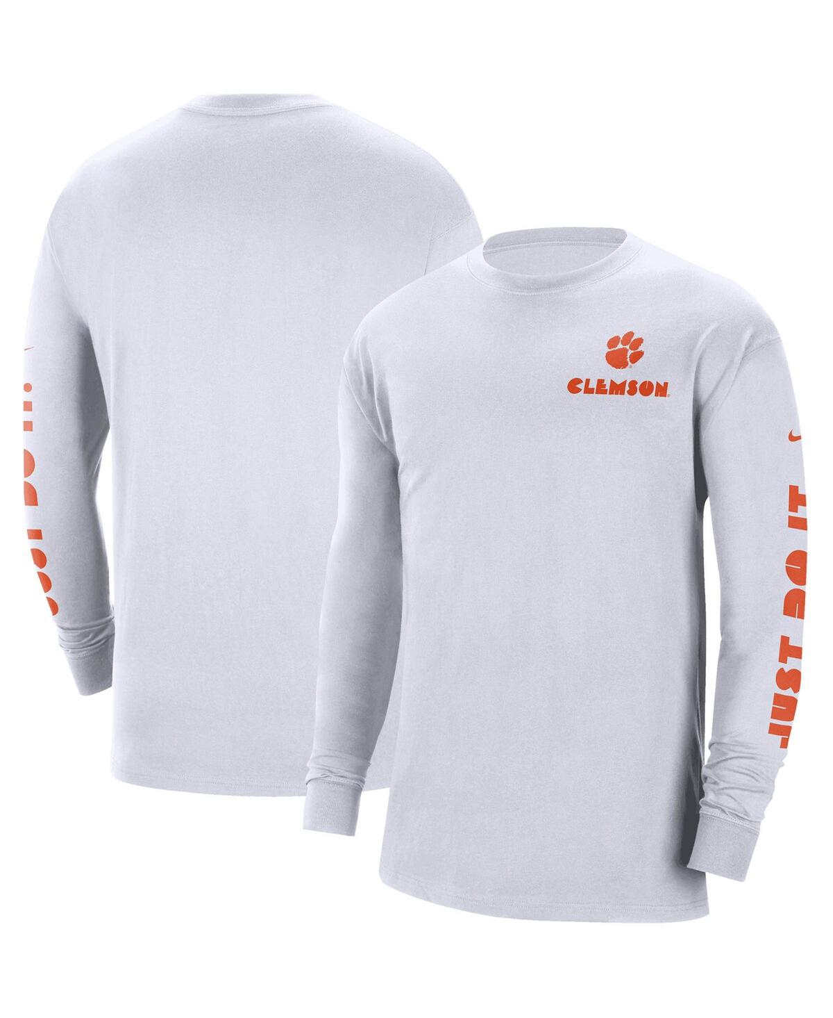 Shop Nike Men's  White Clemson Tigers Heritage Max 90 Long Sleeve T-shirt