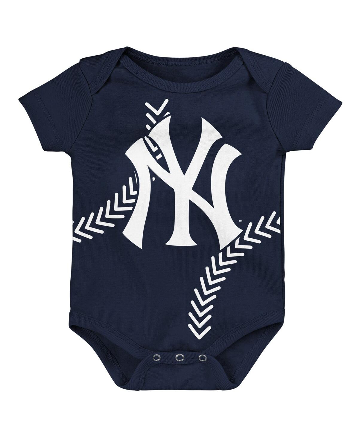 OUTERSTUFF NEWBORN AND INFANT BOYS AND GIRLS NAVY NEW YORK YANKEES RUNNING HOME BODYSUIT