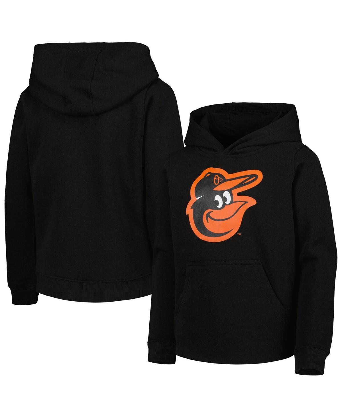 Outerstuff Kids' Big Boys And Girls Black Baltimore Orioles Team Primary Logo Pullover Hoodie