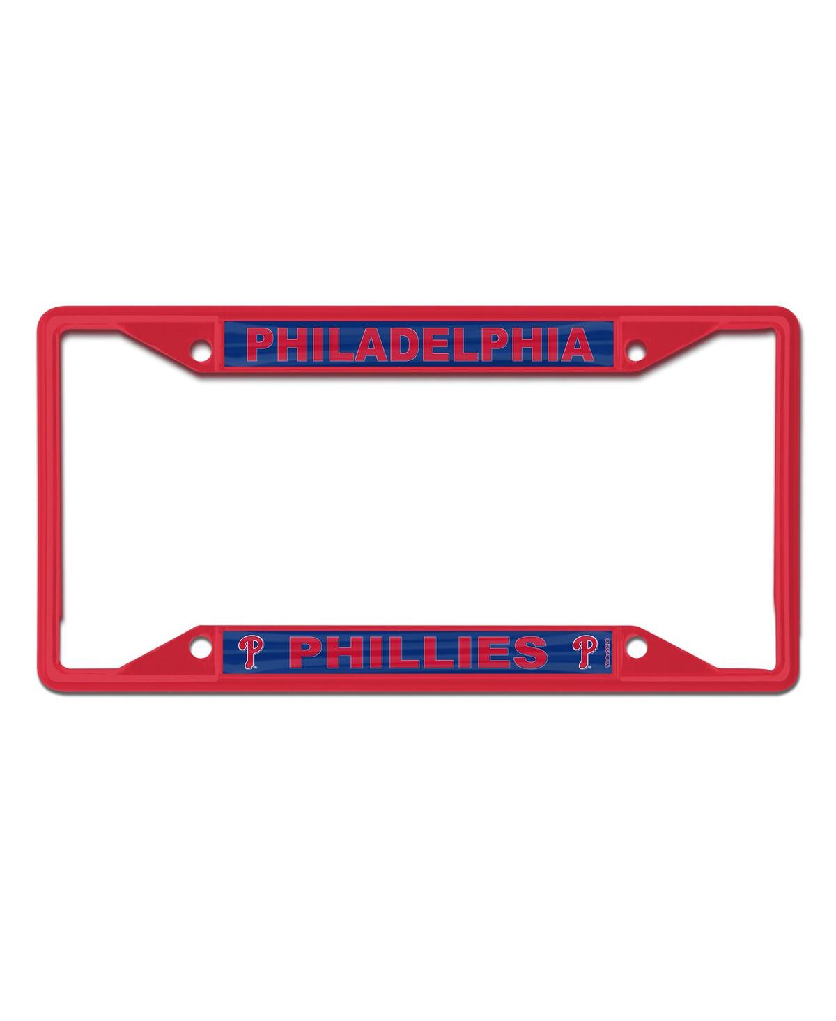 Wincraft Philadelphia Phillies Chrome Color License Plate Frame In Red
