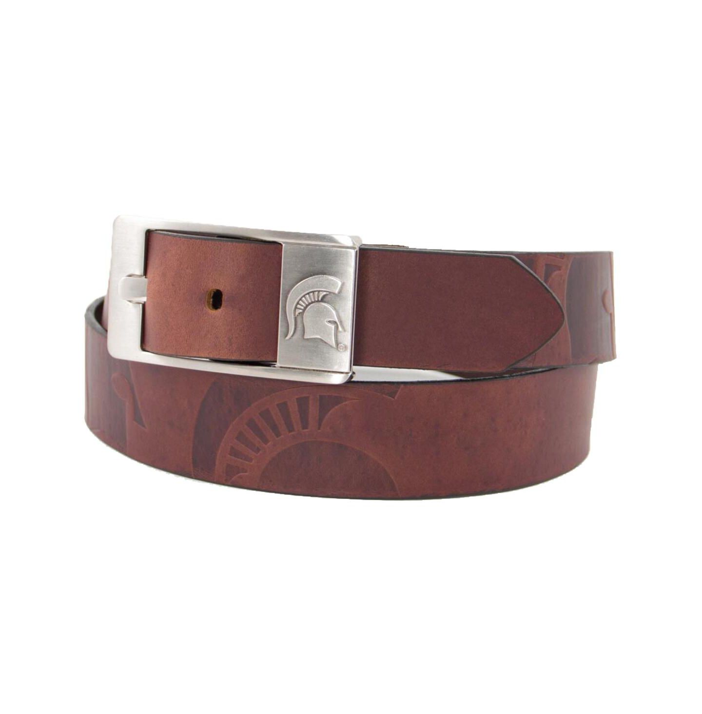 Мужской ремень Eagles Wings Michigan State Spartans Brandish Leather Belt - Brown — фото 1