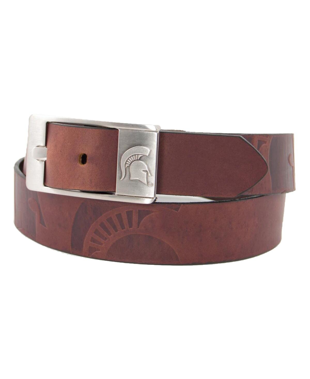 Shop Eagles Wings Men's Michigan State Spartans Brandish Leather Belt In Brown
