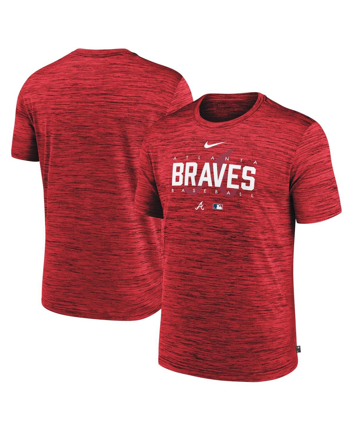 Shop Nike Men's  Red Atlanta Braves Authentic Collection Velocity Performance Practice T-shirt