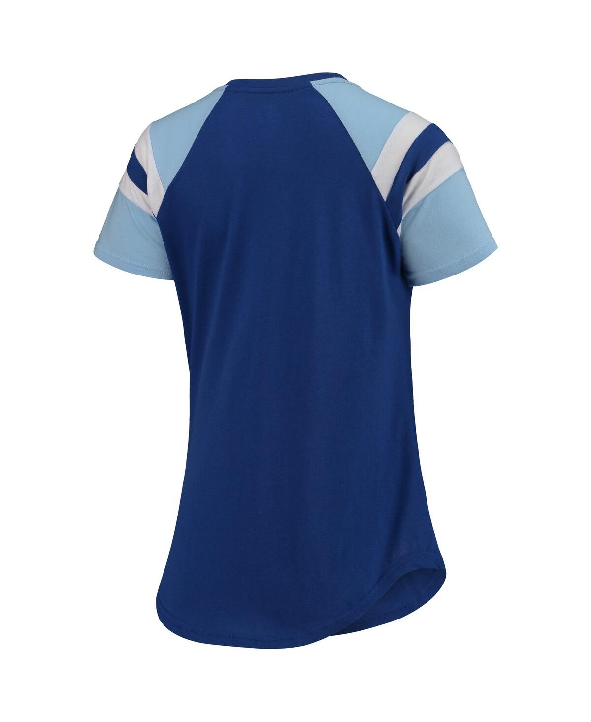 Shop Starter Women's  Royal,blue Kansas City Royals Game On Notch Neck Raglan T-shirt