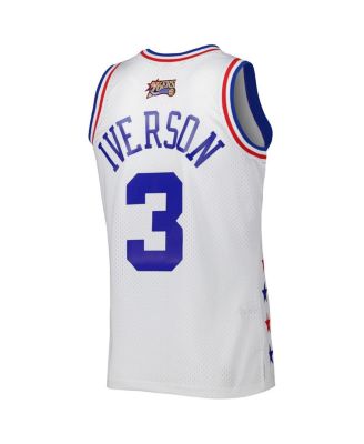 iverson アメフトゲームシャツ Men's Mitchell & Ness Allen Iverson White Eastern Conference 2003