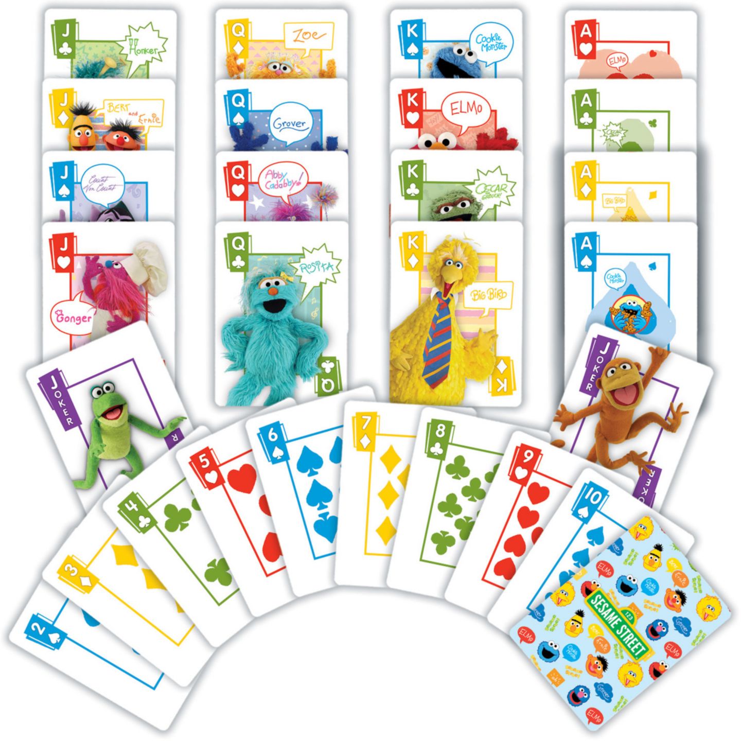 Детские игрушки Masterpieces Sesame Street - Elmo & Friends Jumbo Playing Cards — фото 2