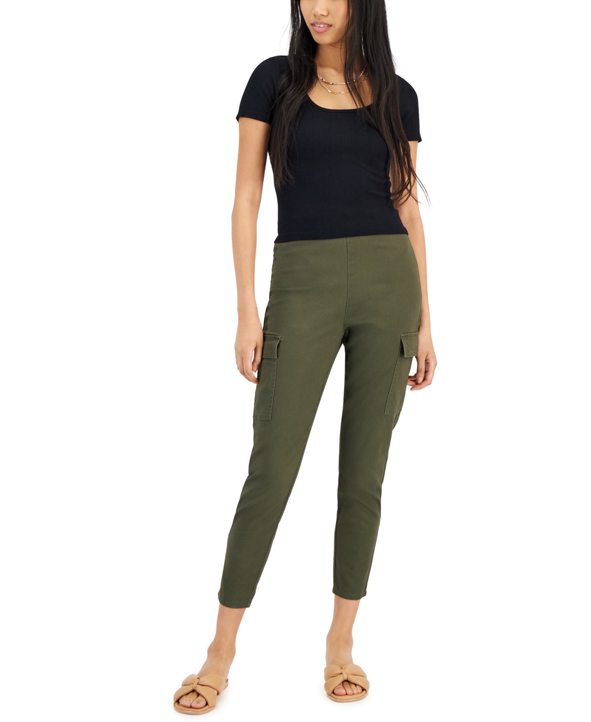 TINSELTOWN JUNIORS' PULL-ON SKINNY CARGO PANTS, CREATED FOR MACY'S