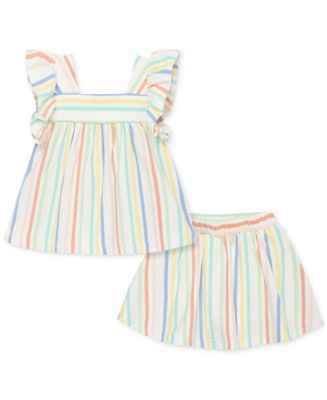 Little Me Baby Girls Striped Knit Top and Skirt, 2 Piece Set - Macy's