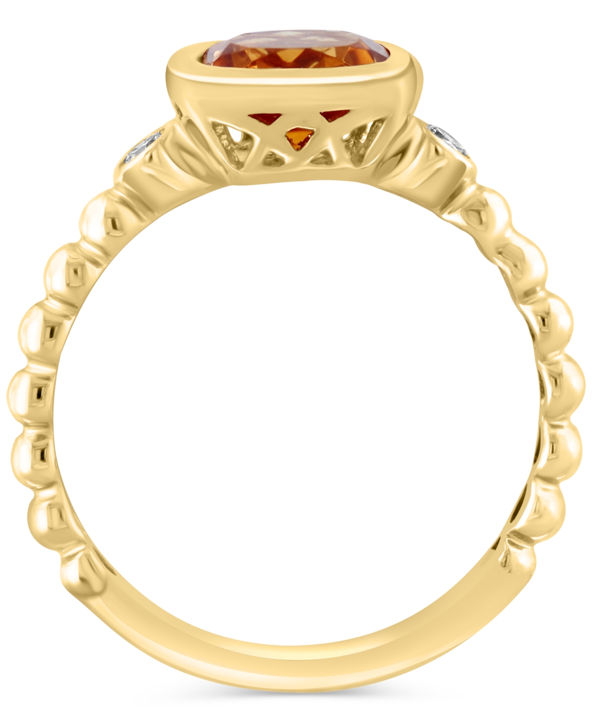 Effy Citrine (1-1/4 ct. t.w.) & White Topaz (1/10 ct. t.w.) Ring in 14k Gold-Plated Sterling Silver - 14K Yellow
