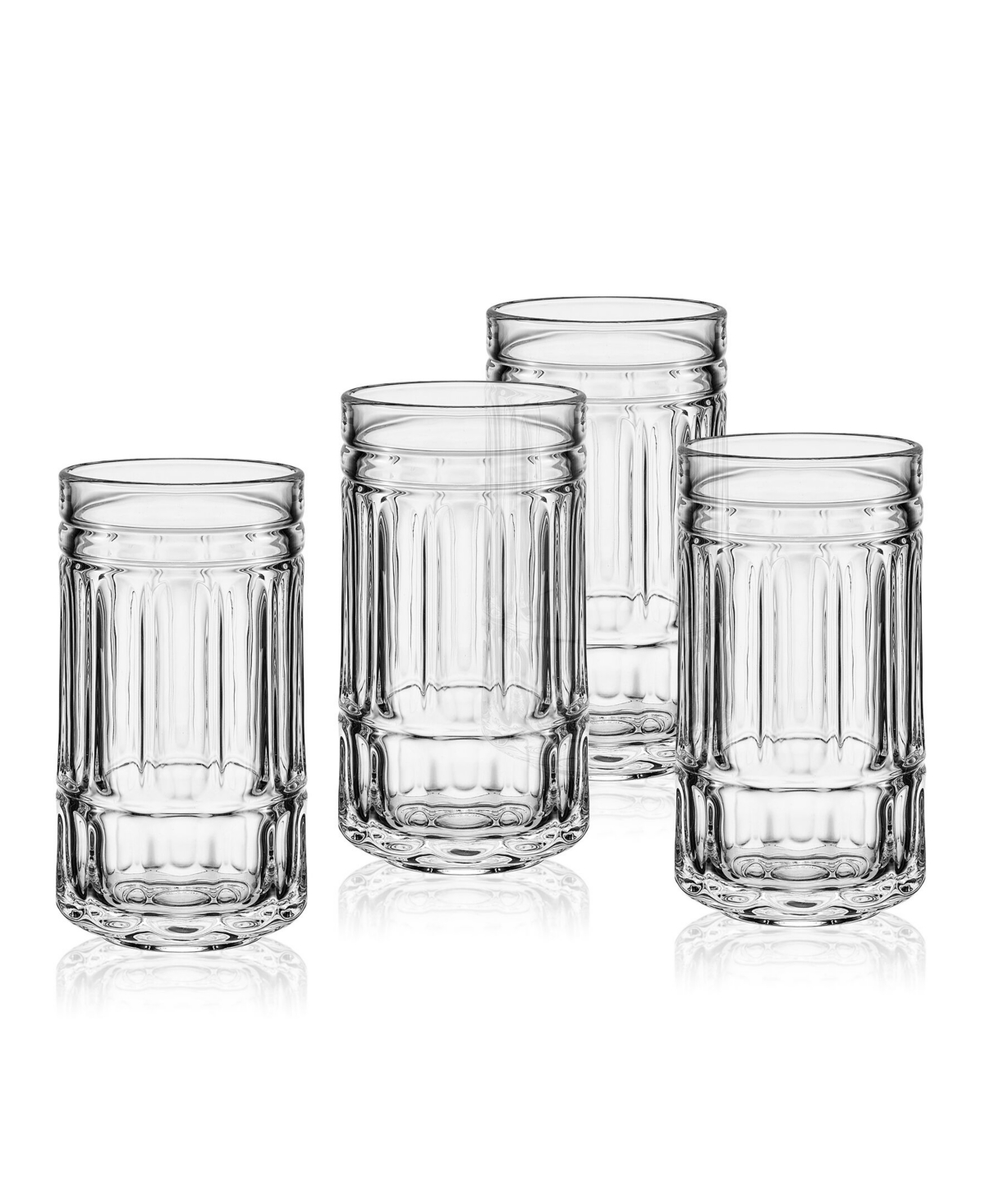 Mikasa Lawrence 12 Ounce Highball Drinking Glass 4-piece Set In Clear
