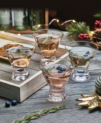 Party Stemless Martini Glasses, Set of 4