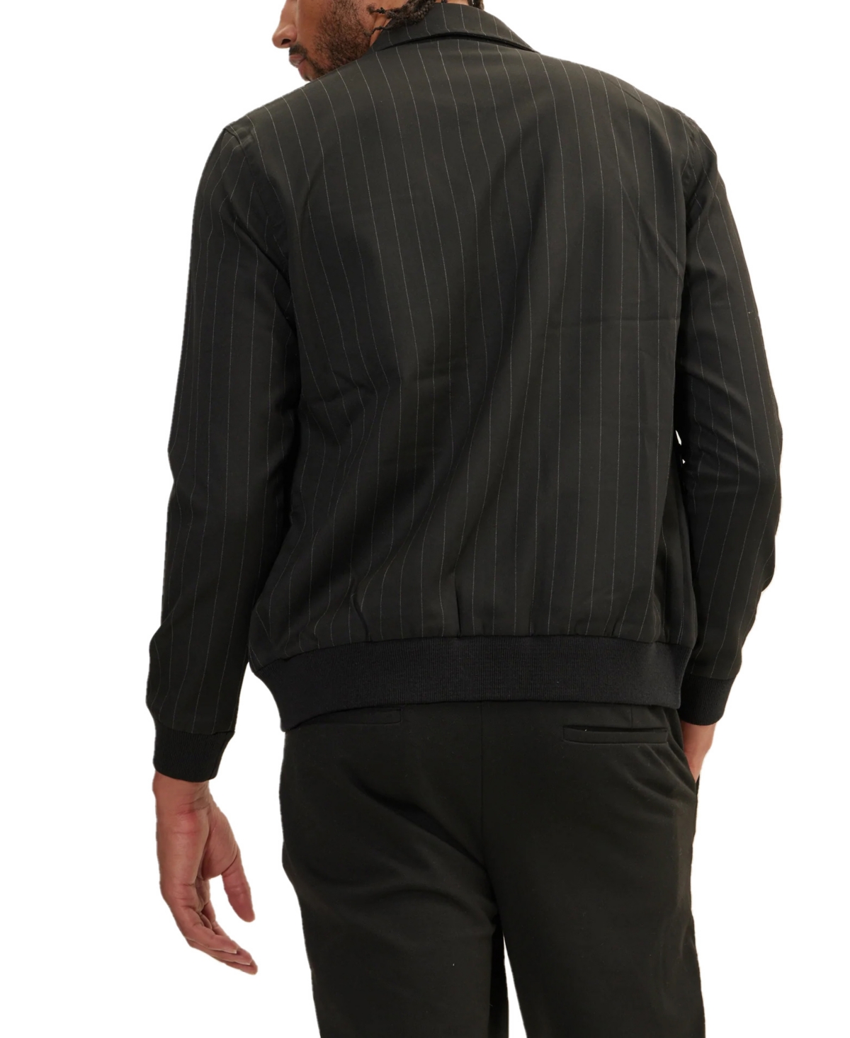 Ron Tomson Men's Modern Pinstriped Cargo Jacket