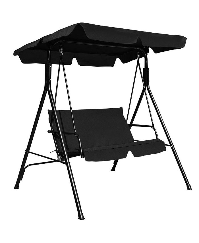 Costway Loveseat Patio Canopy Swing Glider Hammock Cushioned Steel