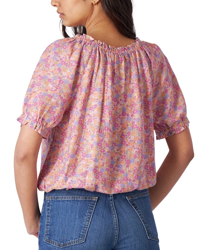 Lucky Brand Women's Printed ShortSleeve Peasant Top Macy's