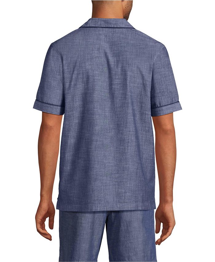 Lands' End Men's Short Sleeve Essential Pajama Shirt Macy's