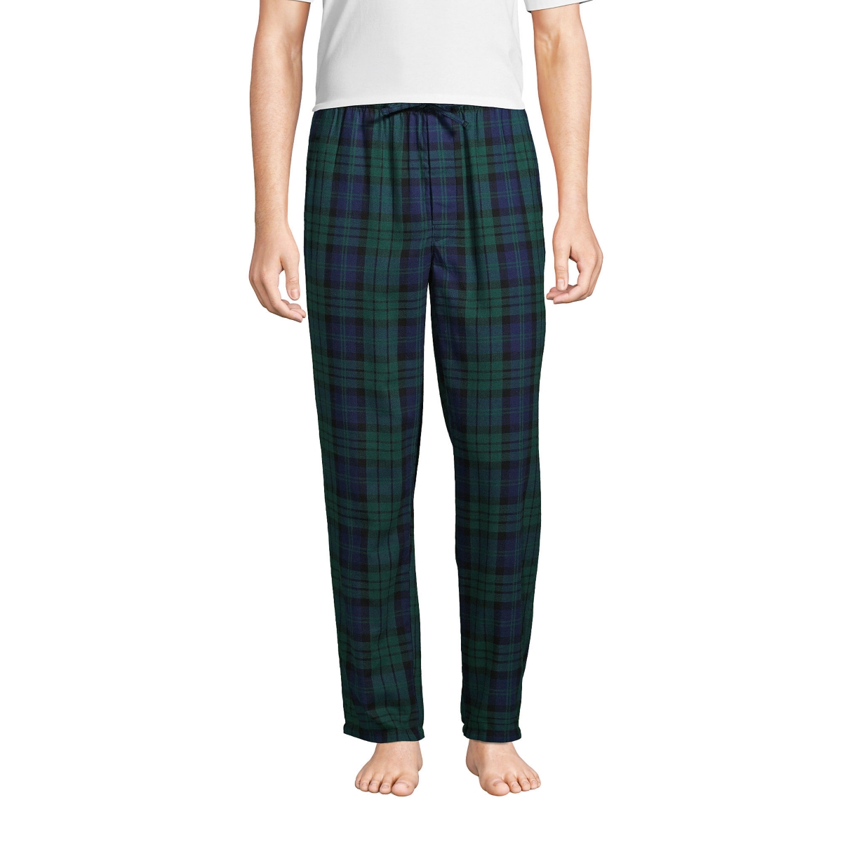 Men's Flannel Pajama Pants - Deep balsam stripe snowflake