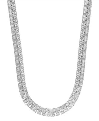 Mens Diamond Double Row Necklace 1 Ct. T.W. In Sterling Silver Or 14k Gold Plated Silver